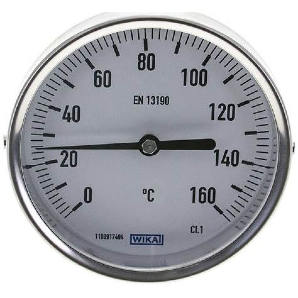 Wika TW 16010063 Bimetallthermometer, waagerecht D100/0 bis +160°C/63mm