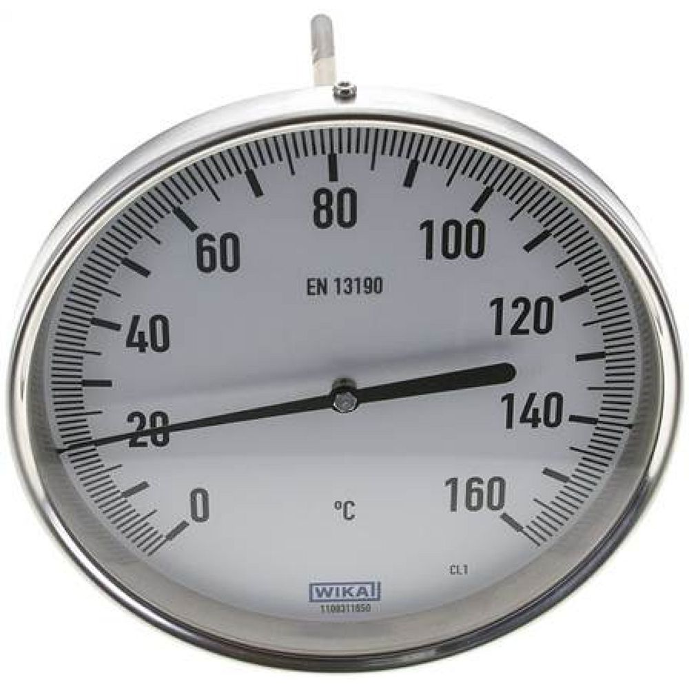 Wika TW 160160200 Bimetallthermometer, waagerecht D160/0 bis +160°C/200mm