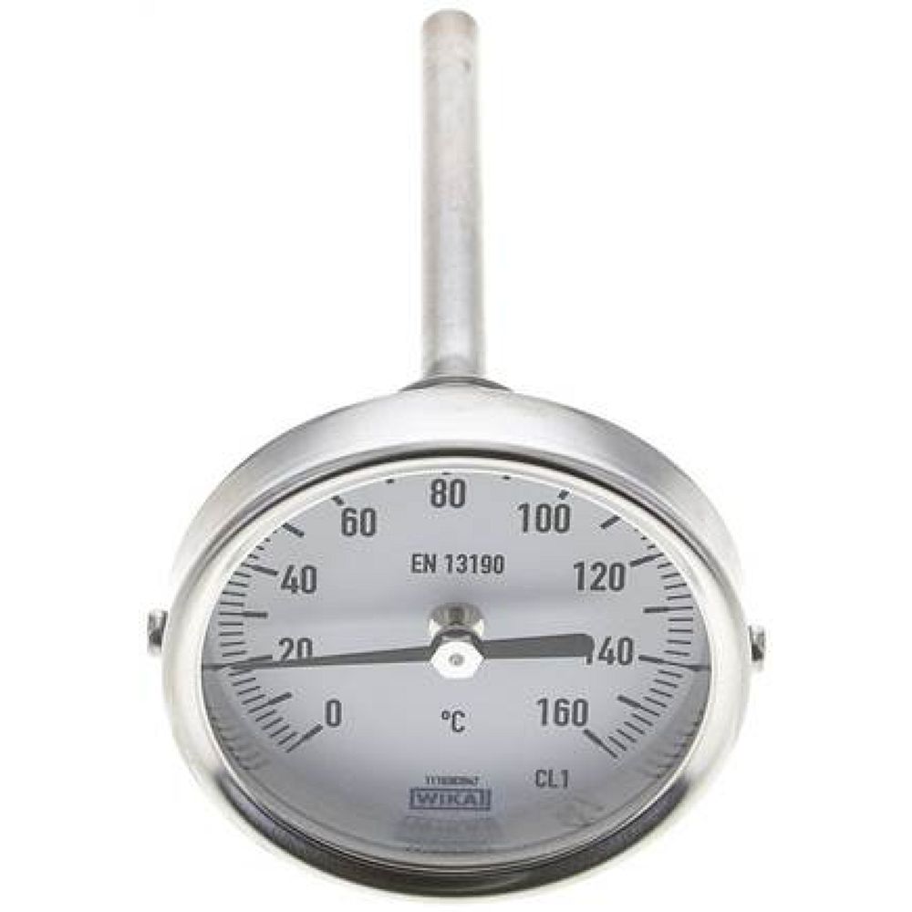 Wika TW 16063100 Bimetallthermometer, waagerecht D63/0 bis +160°C/100mm
