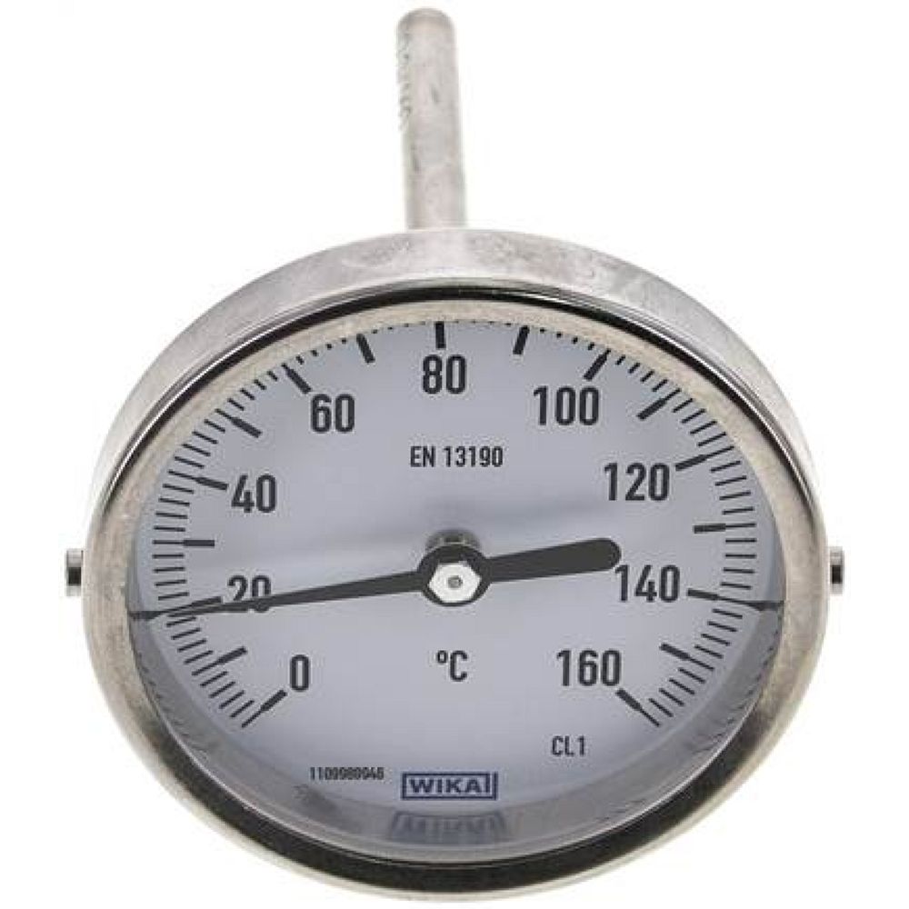 Wika TW 16080100 Bimetallthermometer, waagerecht D80/0 bis +160°C/100mm