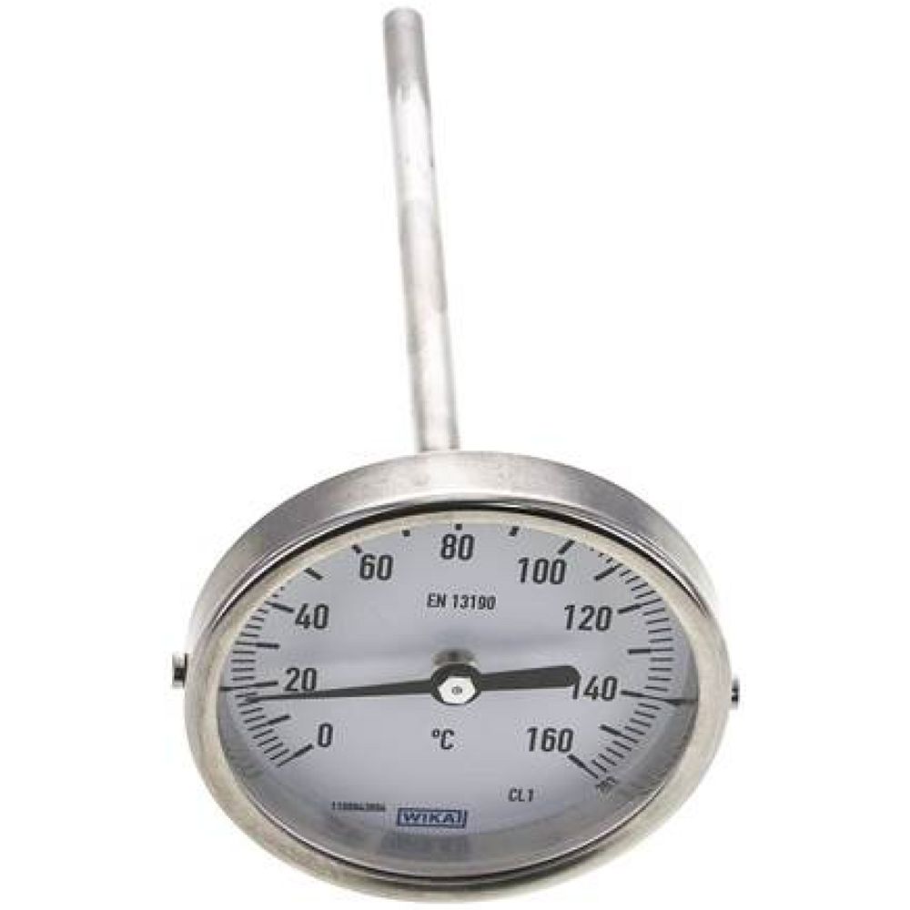Wika TW 16080160 Bimetallthermometer, waagerecht D80/0 bis +160°C/160mm