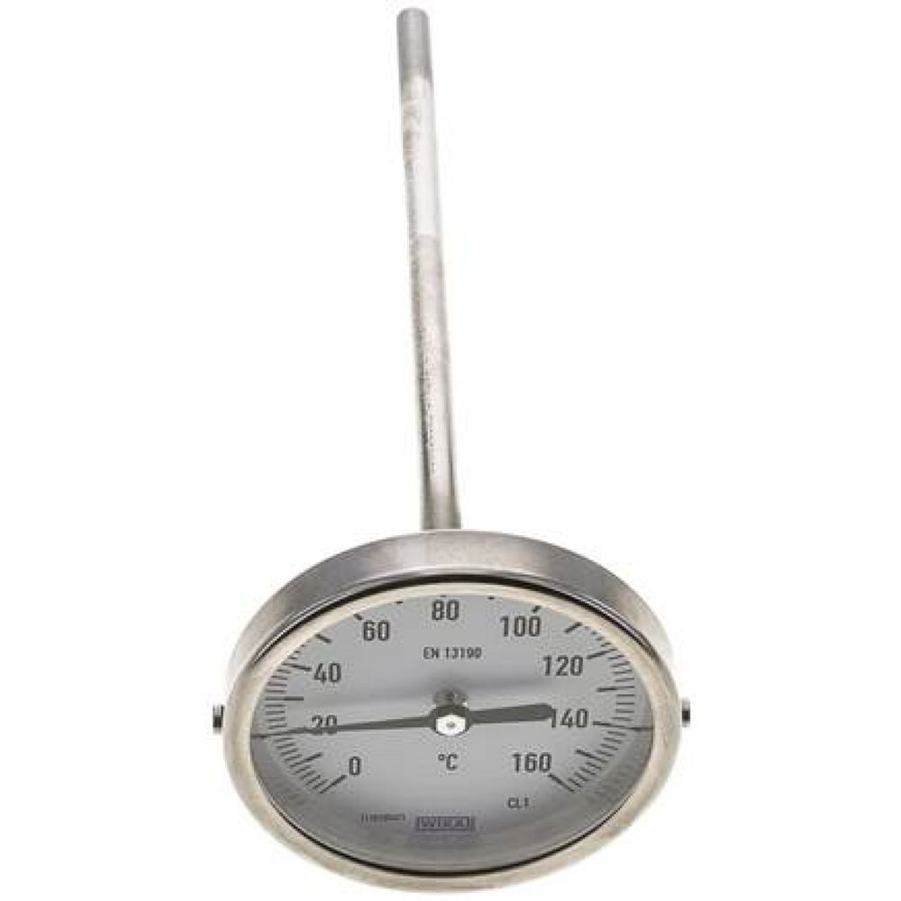 Wika TW 16080200 Bimetallthermometer, waagerecht D80/0 bis +160°C/200mm