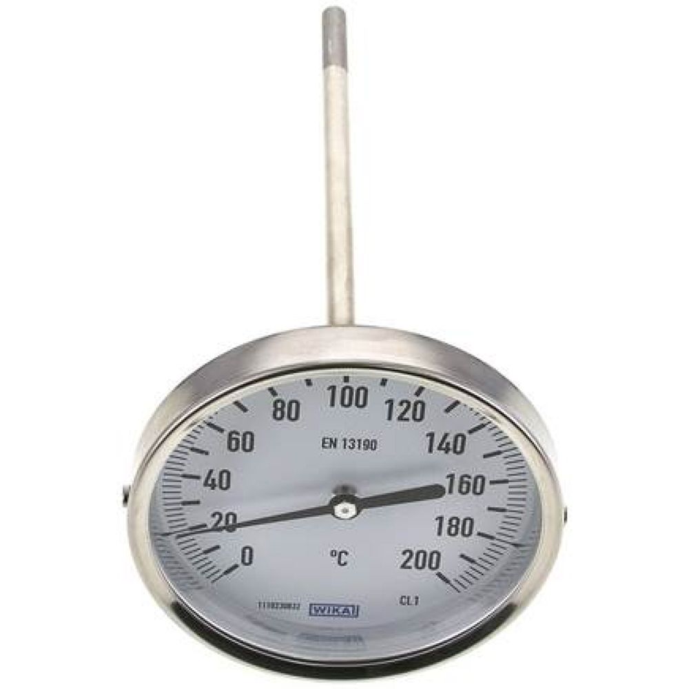 Wika TW 200100200 Bimetallthermometer, waagerecht D100/0 bis +200°C/200mm