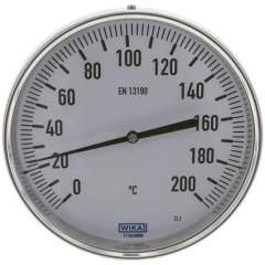 Wika TW 200160100 Bimetallthermometer, waagerecht D160/0 bis +200°C/100mm