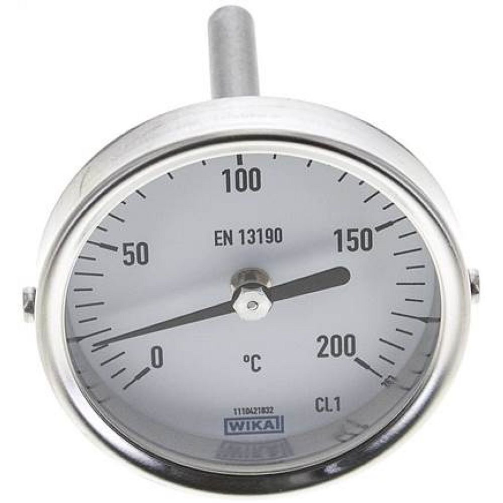Wika TW 2006363 Bimetallthermometer, waagerecht D63/0 bis +200°C/63mm