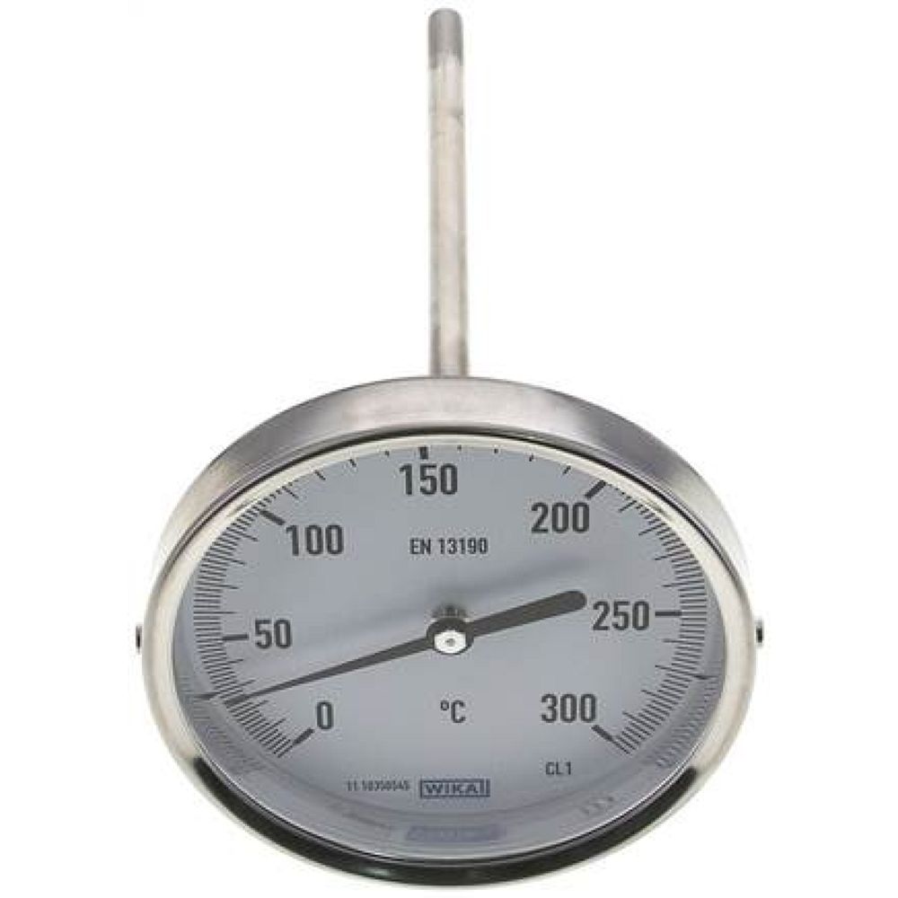 Wika TW 300100160 Bimetallthermometer, waagerecht D100/0 bis +300°C/160mm