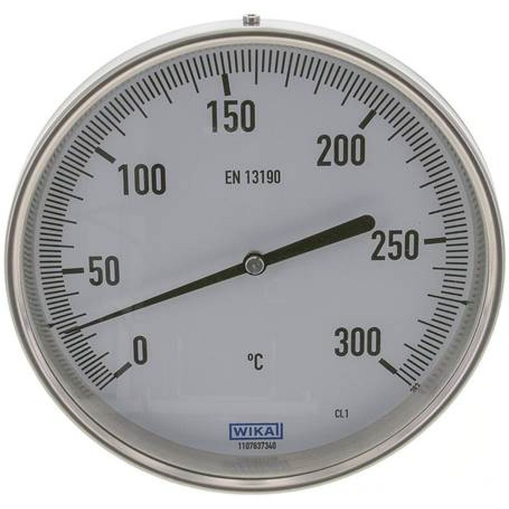 Wika TW 300160100 Bimetallthermometer, waagerecht D160/0 bis +300°C/100mm