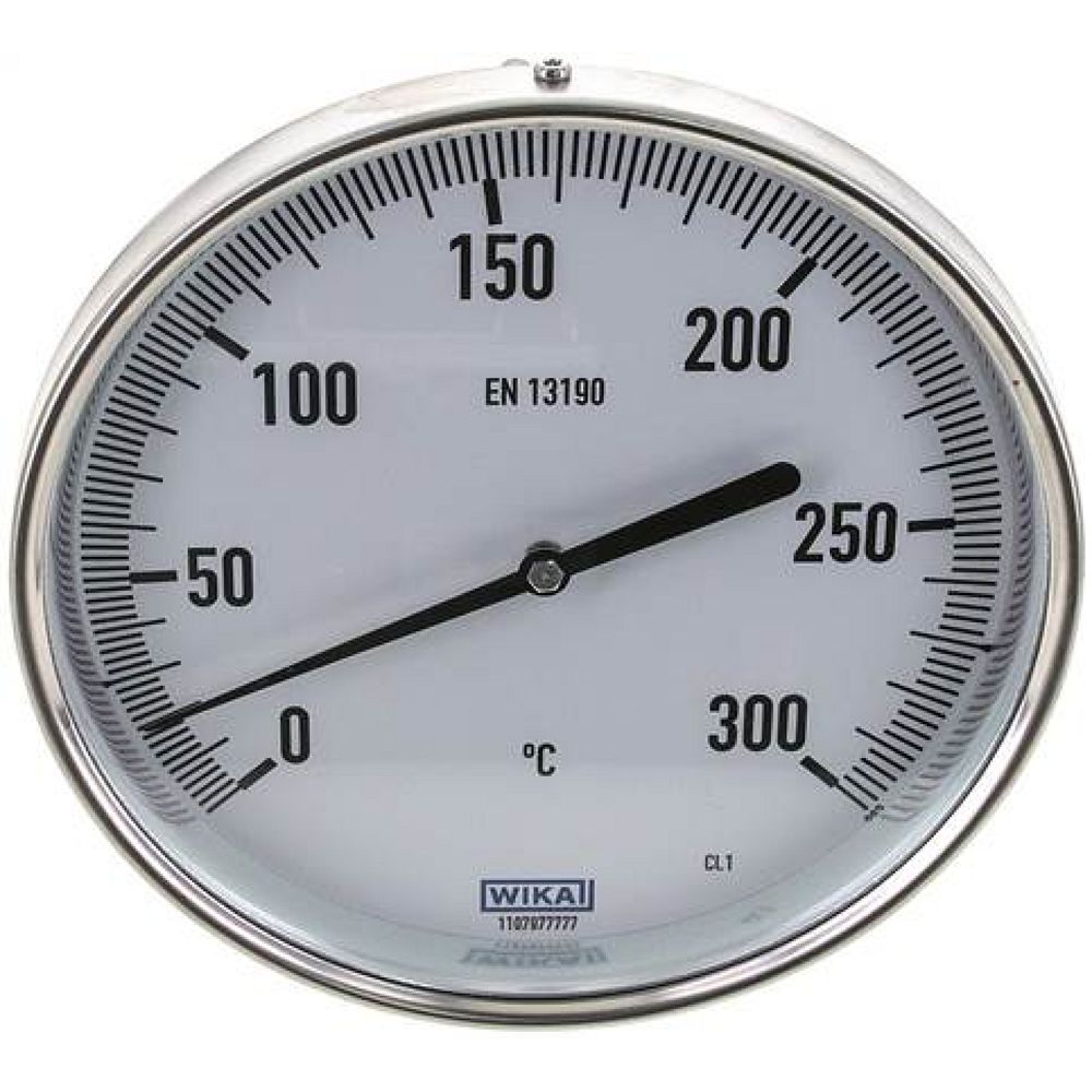 Wika TW 300160160 Bimetallthermometer, waagerecht D160/0 bis +300°C/160mm