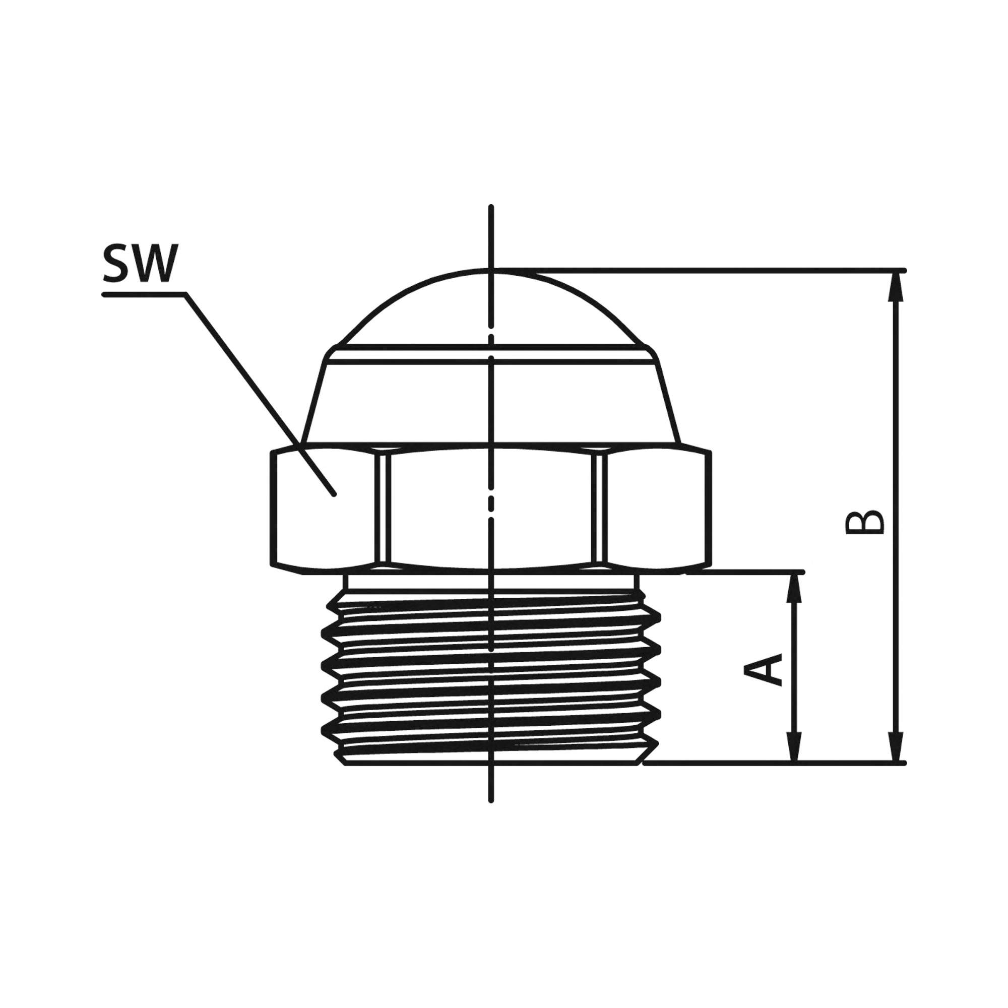 Silencer, Stainless steel, flat tpye, M5, AF 8 - Riegler 156485