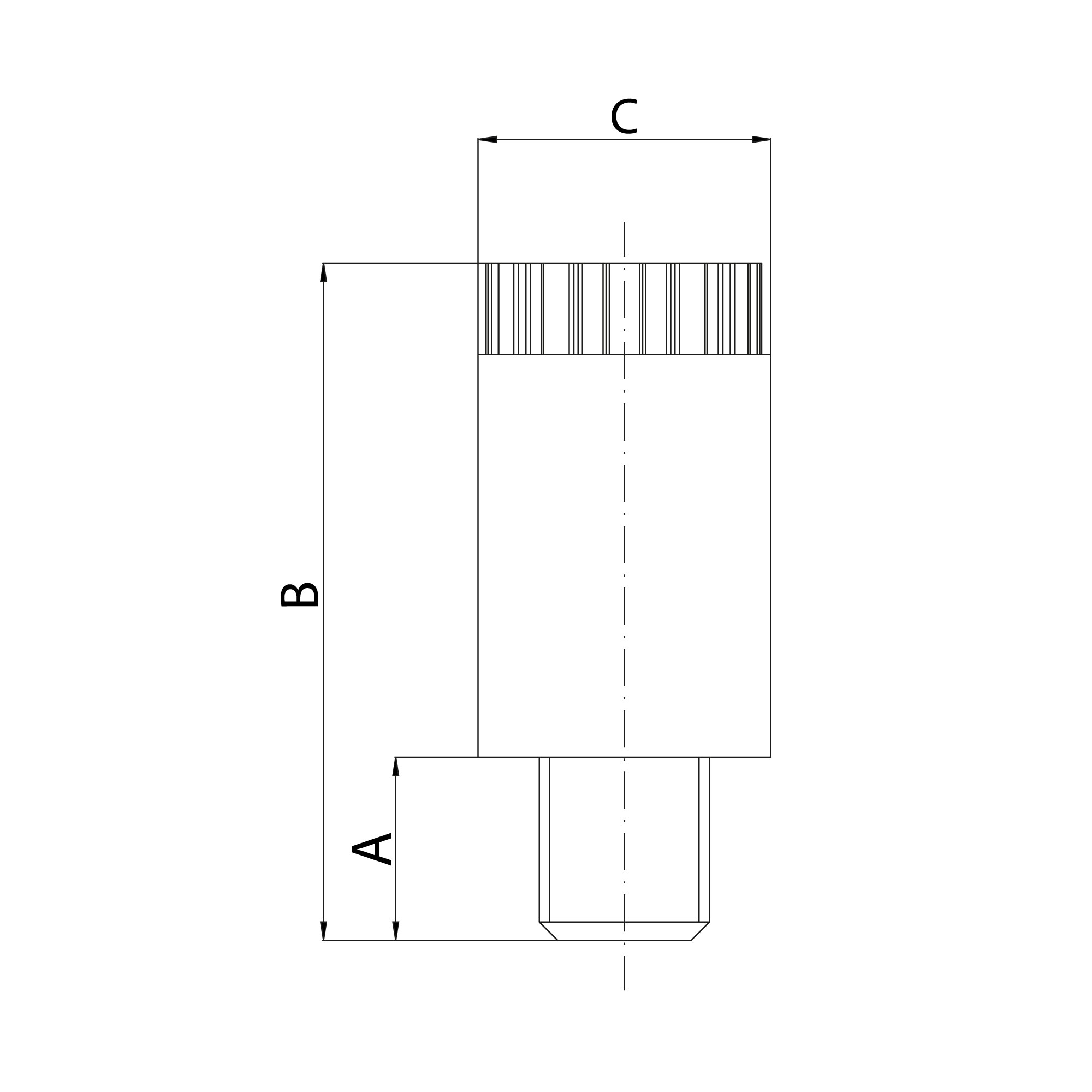Plastic silencer with polyethylene damper element, M5 - Riegler 156497
