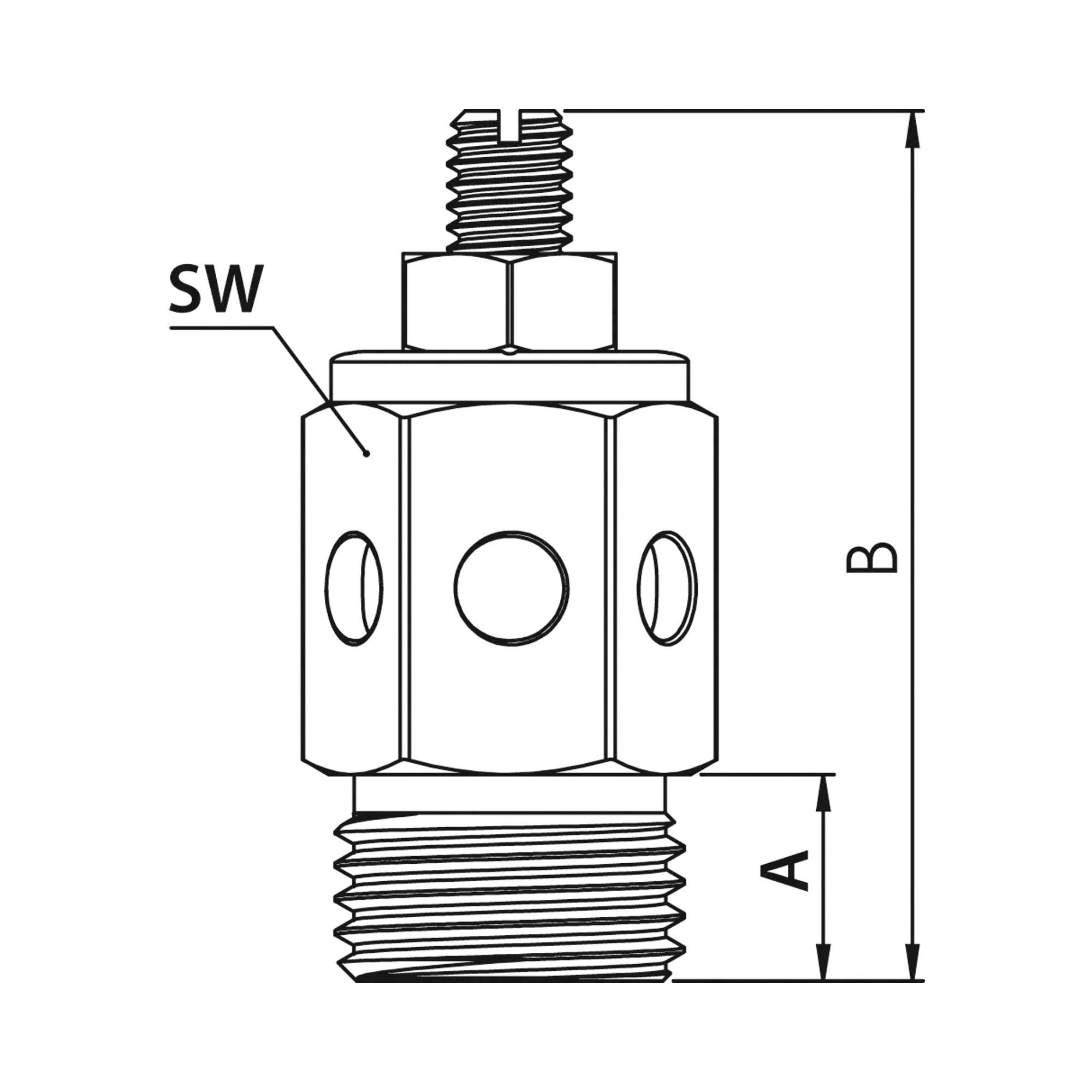 Silencer, Sintered bronze, brass housing, adjustable, G 1/4 - Riegler 156514