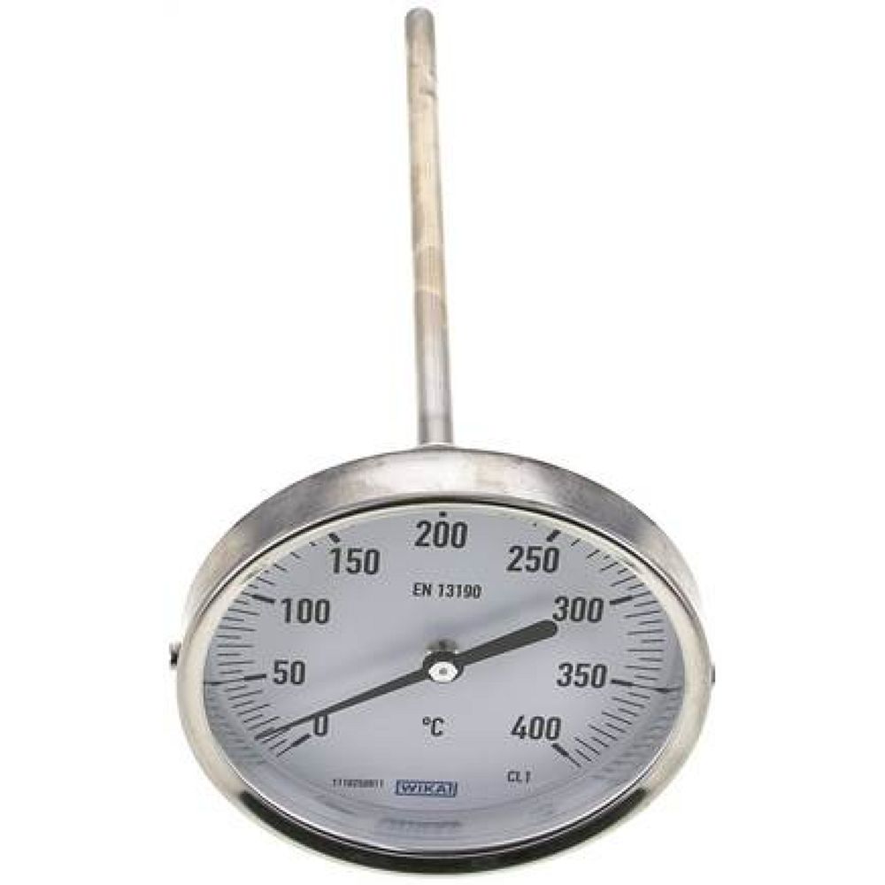 Wika TW 400100200 Bimetallthermometer, waagerecht D100/0 bis +400°C/200mm
