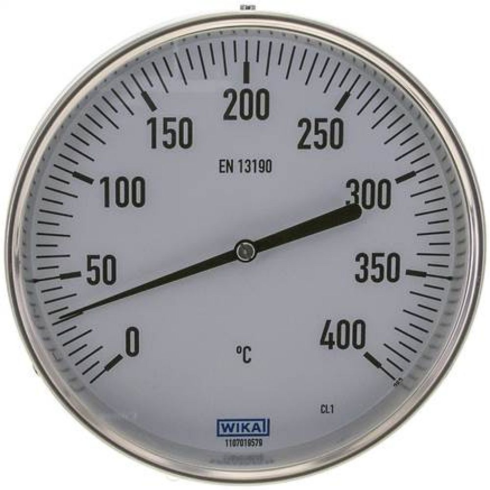Wika TW 40016063 Bimetallthermometer, waagerecht D160/0 bis +400°C/63mm