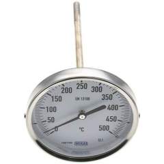 Wika TW 500100160 Bimetallthermometer, waagerecht D100/0 bis +500°C/160mm