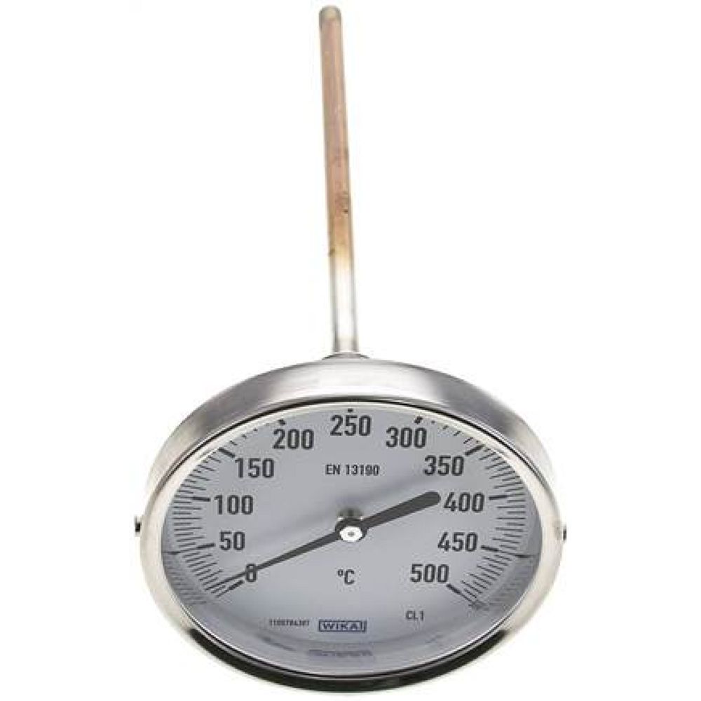 Wika TW 500100200 Bimetallthermometer, waagerecht D100/0 bis +500°C/200mm