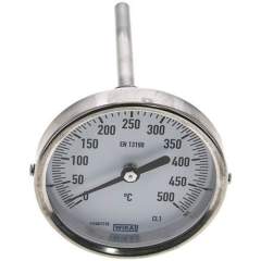 Wika TW 50080100 Bimetallthermometer, waagerecht D80/0 bis +500°C/100mm