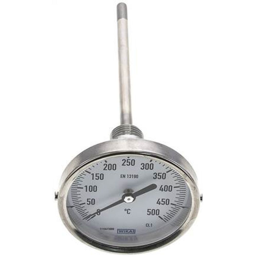 Wika TW 50080160 Bimetallthermometer, waagerecht D80/0 bis +500°C/160mm