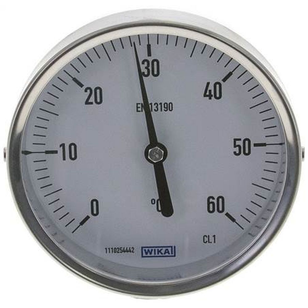 Wika TW 6010063 Bimetallthermometer, waagerecht D100/0 bis +60°C/63mm