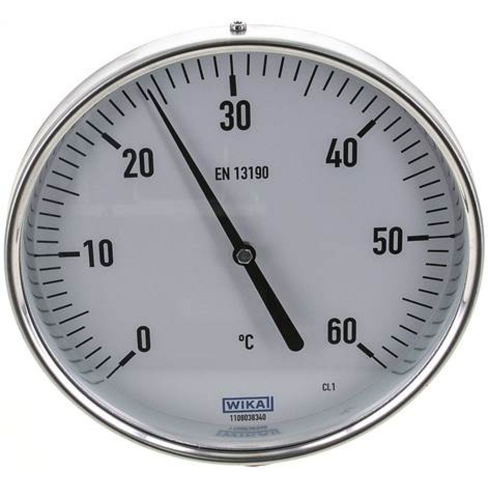 Wika TW 60160160 Bimetallthermometer, waagerecht D160/0 bis +60°C/160mm