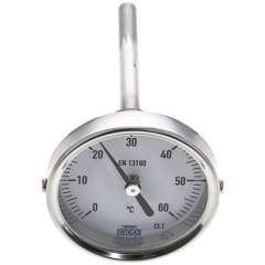 Wika TW 6063100 Bimetallthermometer, waagerecht D63/0 bis +60°C/100mm
