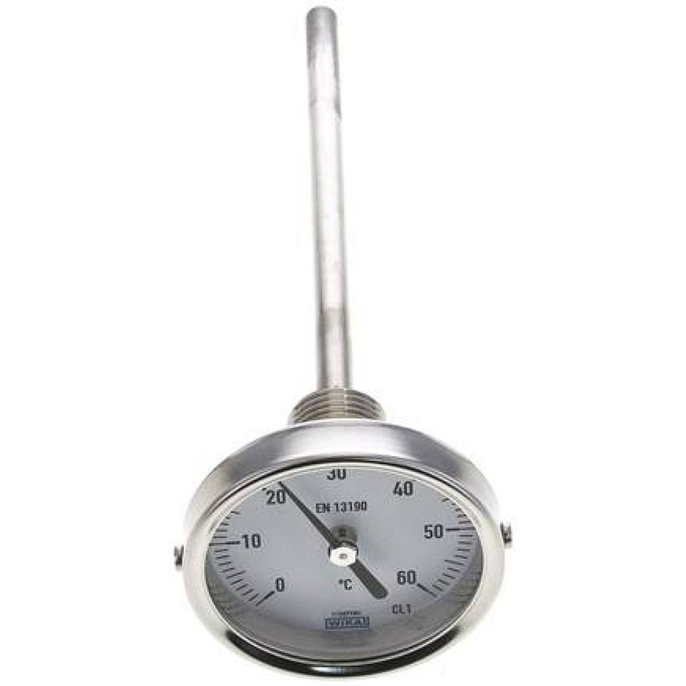 Wika TW 6063160 Bimetallthermometer, waagerecht D63/0 bis +60°C/160mm