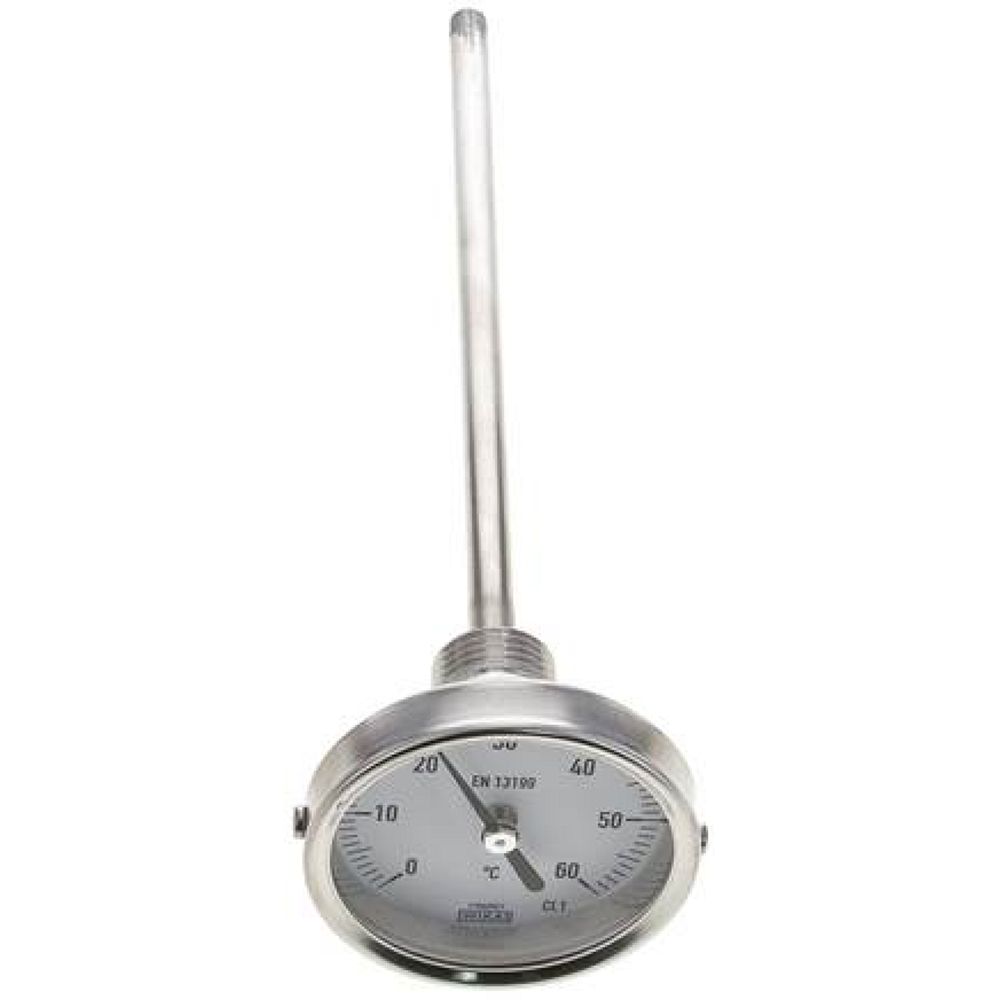 Wika TW 6063200 Bimetallthermometer, waagerecht D63/0 bis +60°C/200mm