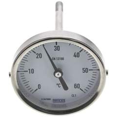 Wika TW 6080100 Bimetallthermometer, waagerecht D80/0 bis +60°C/100mm