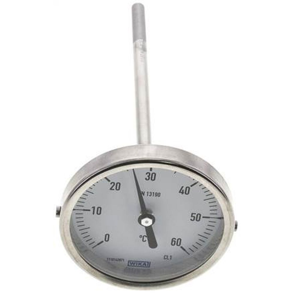 Wika TW 6080160 Bimetallthermometer, waagerecht D80/0 bis +60°C/160mm