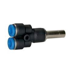 Riegler 109906.Push-in Y-connector, Plug nipple 12 mm »Blue Series« reducing