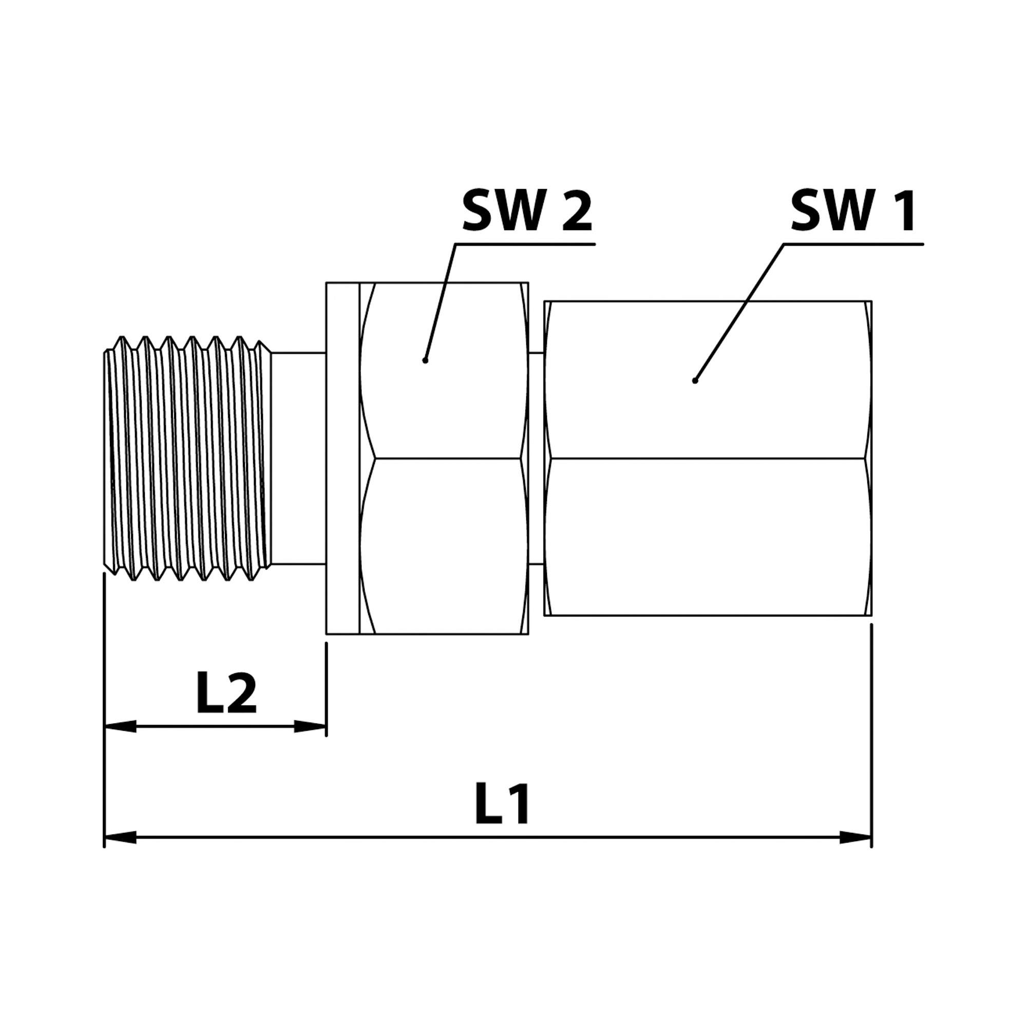 Adjustable male connector, G3/8o., Pipe ext.Ø10, galvanised steel - Riegler 158899