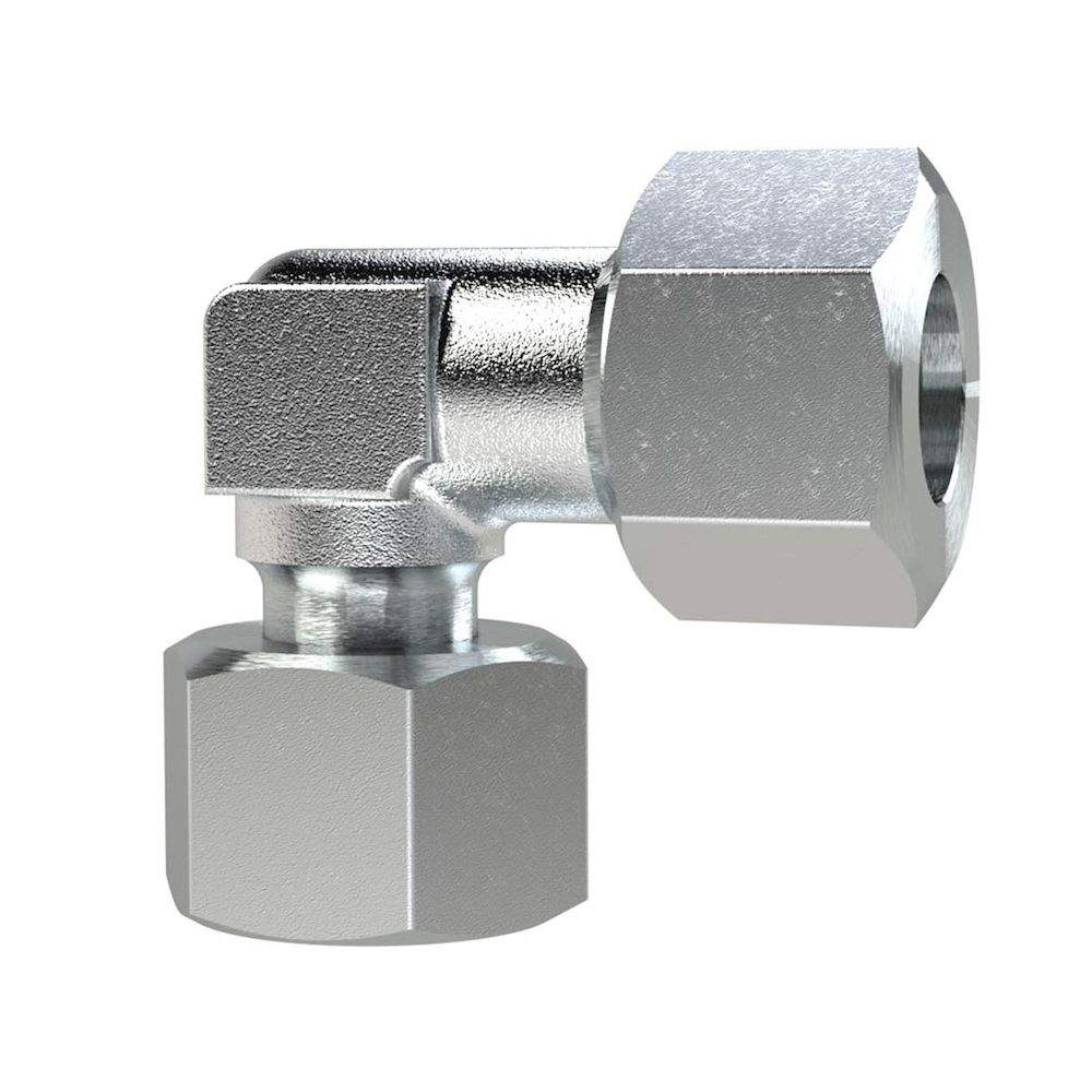 Riegler 158974.Adjust. angled screw connection, Pipe ext. Ø 6, galvanised steel