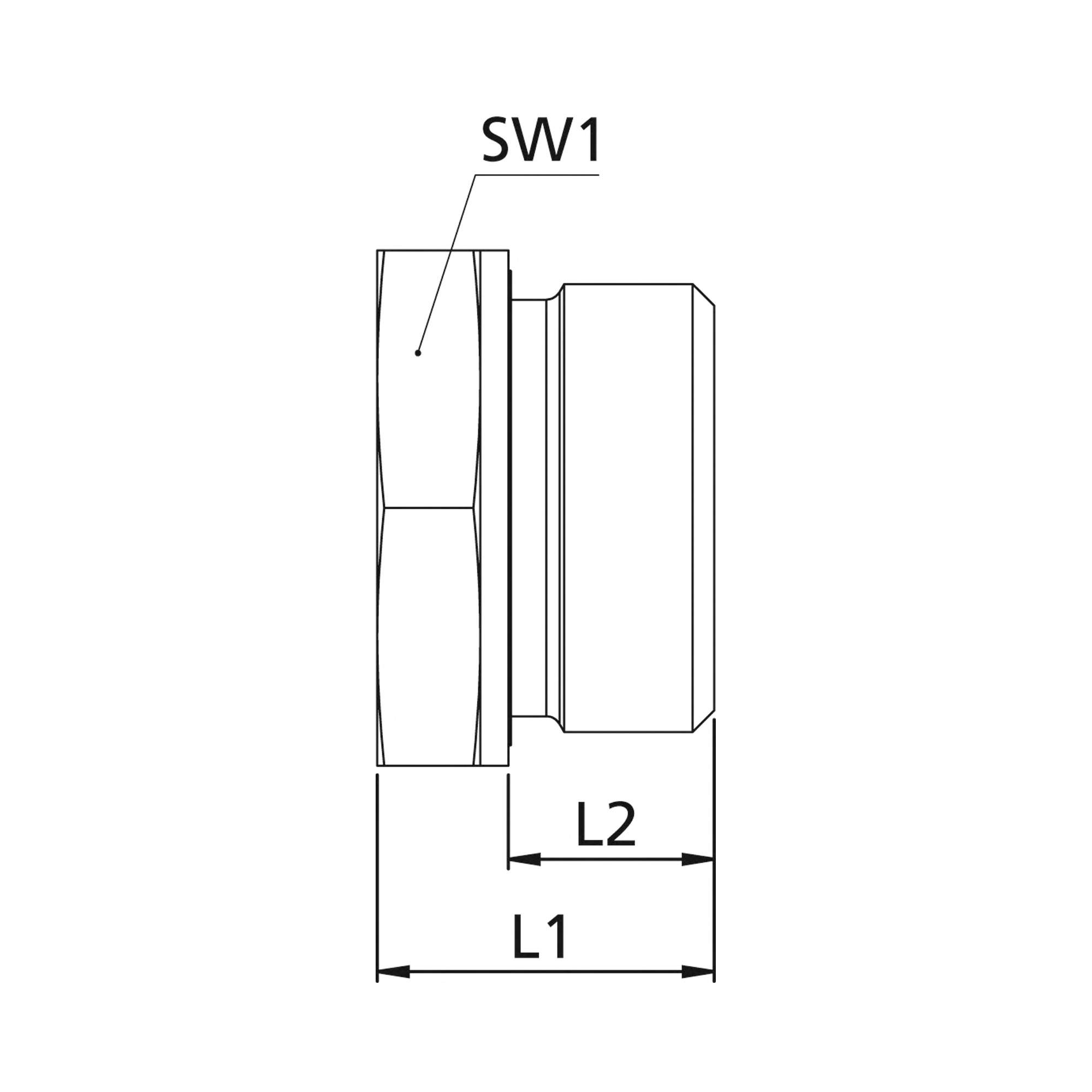 Short reducer, G 1 o., G 3/8 i., AF1 41, galvanised steel - Riegler 159111