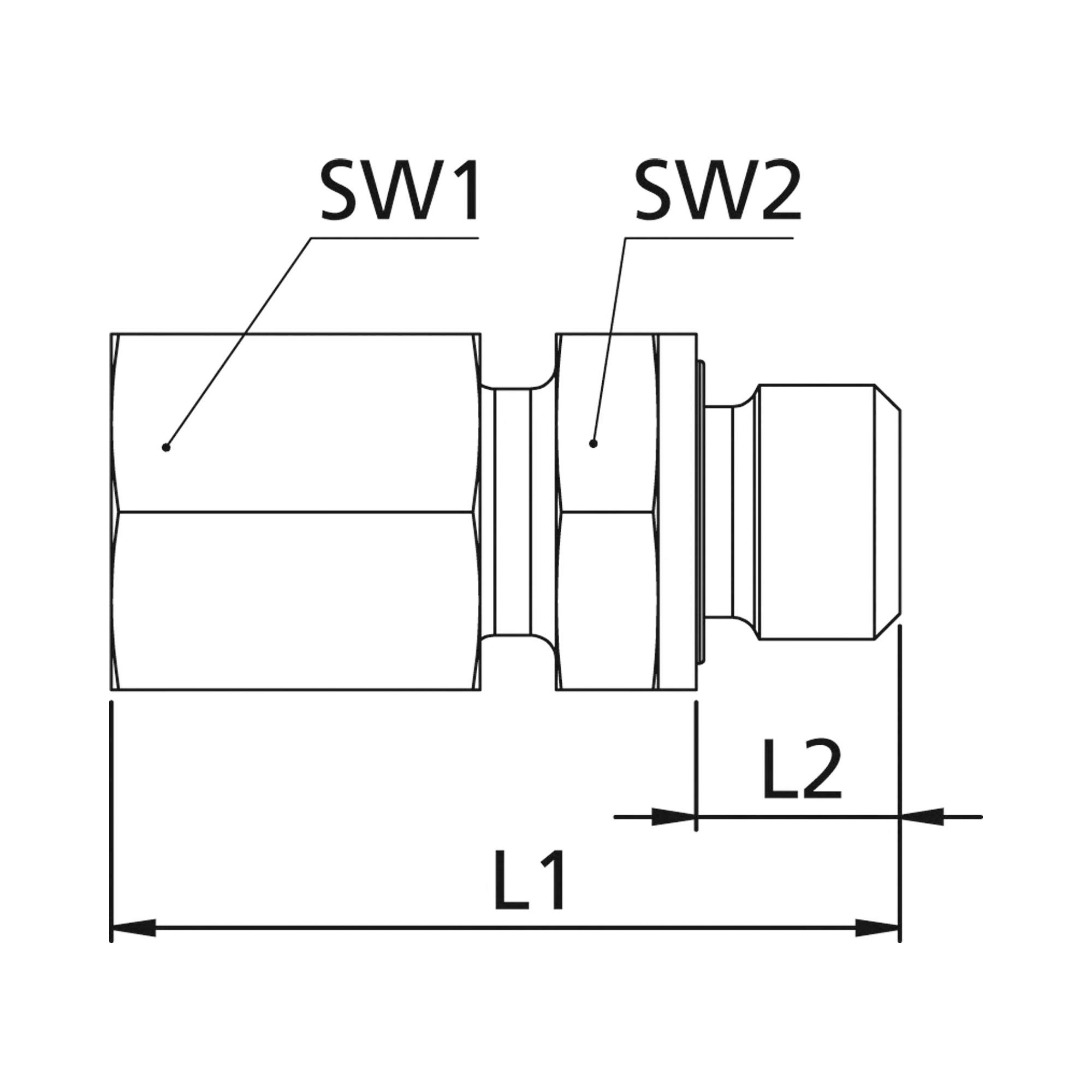 Straight screw-in fitting, M16o. Pipe ext.Ø10, galvanised steel - Riegler 159536