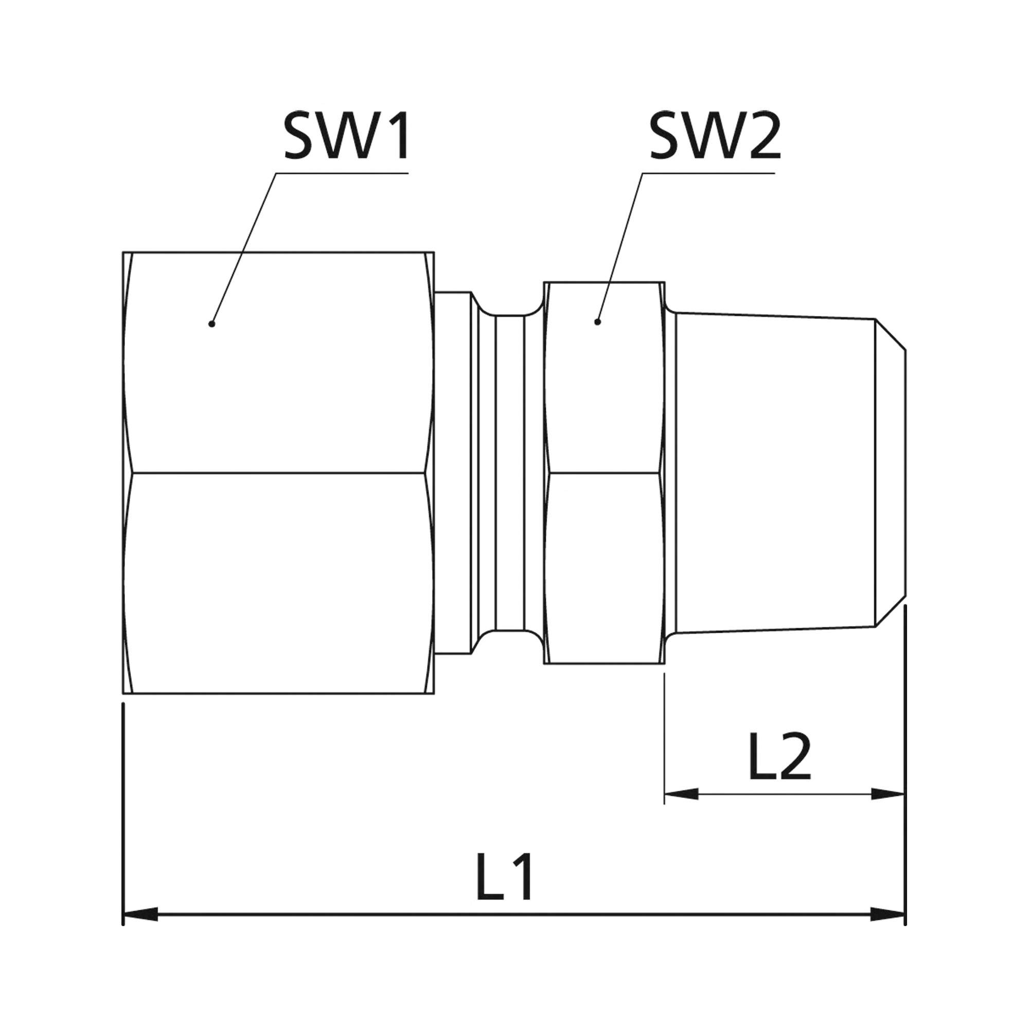 Ger. Einschraubversch., NPT 1/4 a., Rohr-Ø 8, Stahl verz. - Riegler 159663