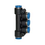 Riegler 109872.T multi-distributor, Plug connector »Blue Series« hose ext. Ø 5x6