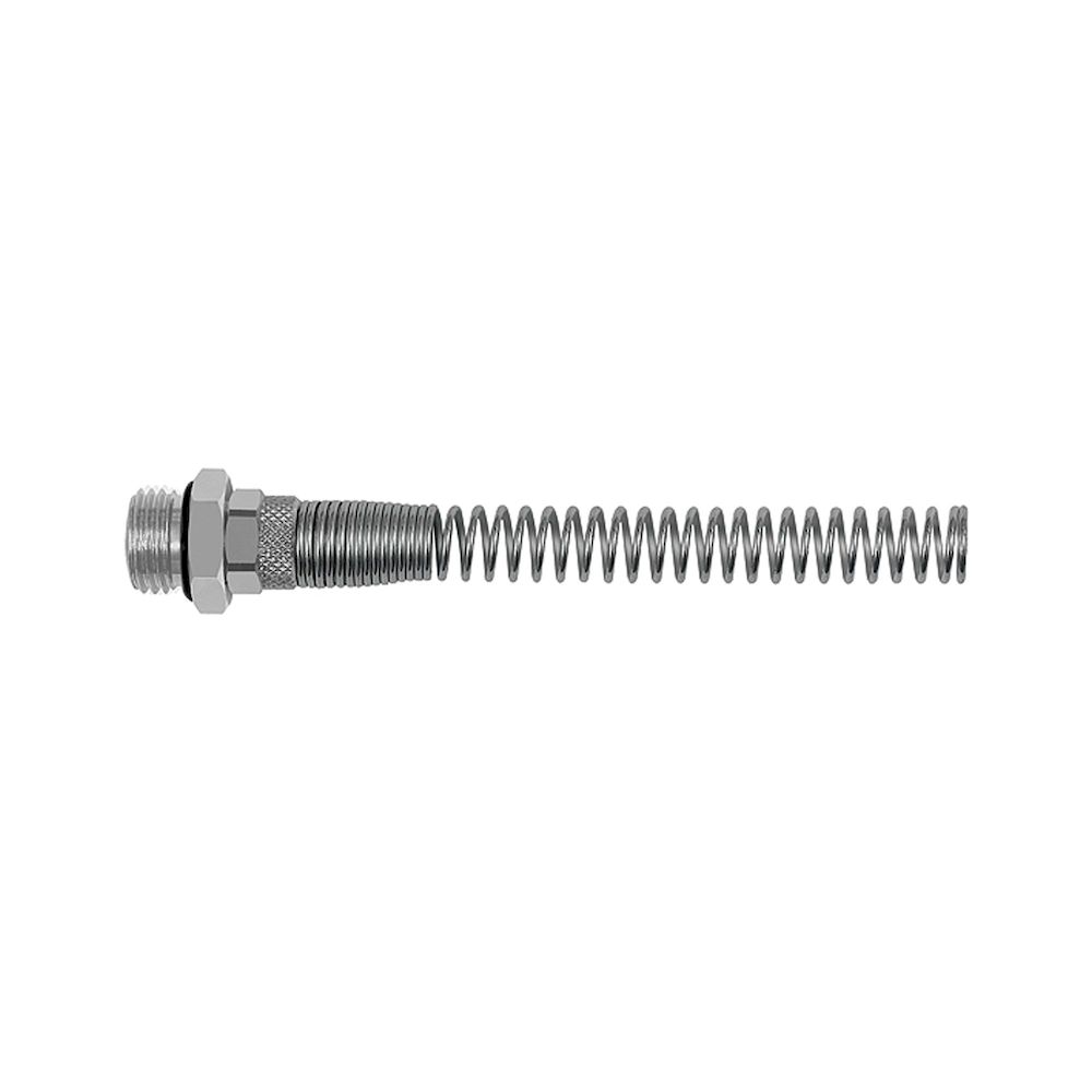 Riegler 110649.Straight screw-in fitting, Kink protection spring, G 1/8 o.