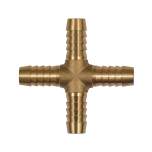 Riegler 140115.Cross push-on connectors, for hose I.D. 4 mm, brass