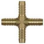 Riegler 134513.Cross push-on connectors, for hose I.D. 6 mm, brass