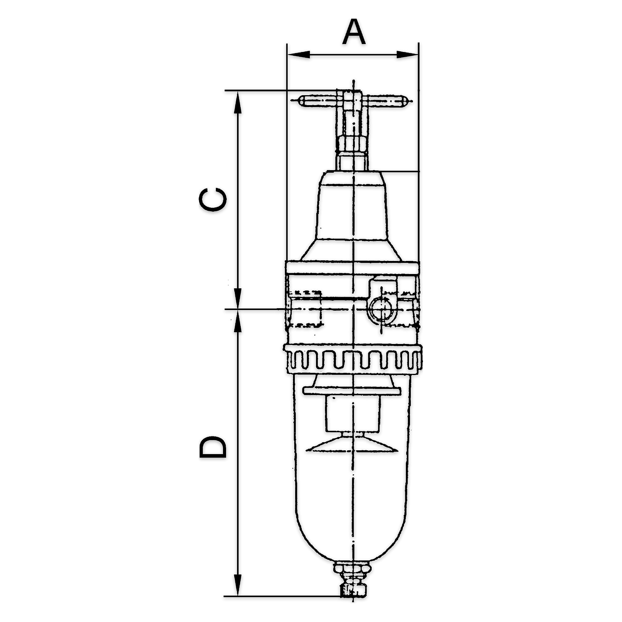 Filter regulator »Standard«, Metal container, 40 µm, Size 4, G 1 - Riegler 174097