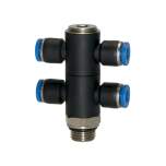 Riegler 135712.T-multi-distributor »Blue Series«, 4-fold, rotating, G 1/4 o.