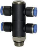 Riegler 109753.T-multi-distributor »Blue Series«, 4-fold, rotating, G 3/8 o.