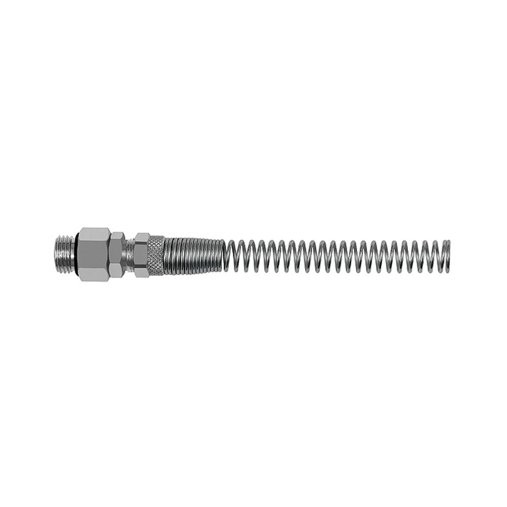 Riegler 110658.Straight screw-in fitting, Kink protection spring rotating