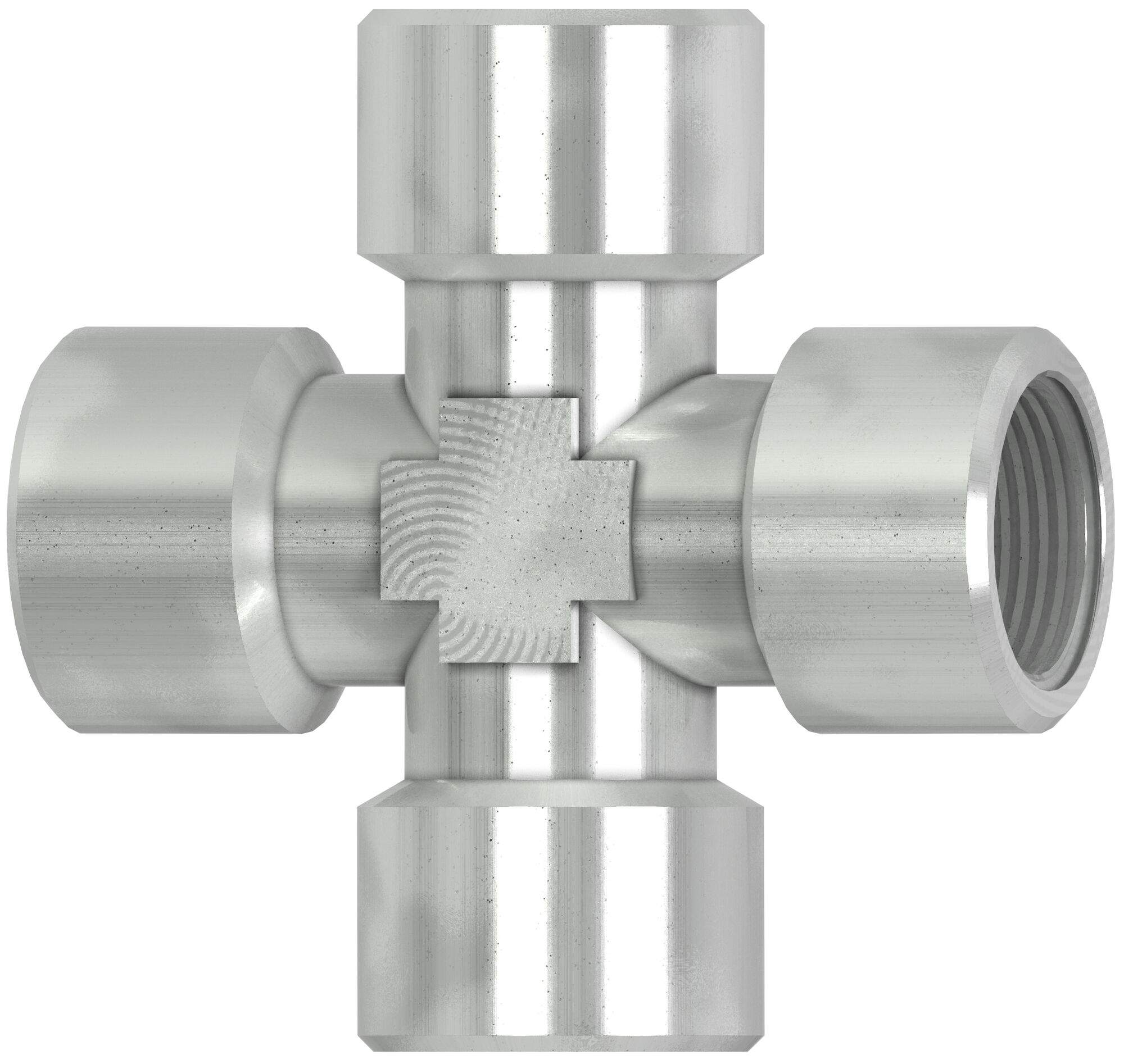 Cross piece for compressed air lines, quadruple female thread, G 3/8" to G 3/8", brass - Cejn 199005904