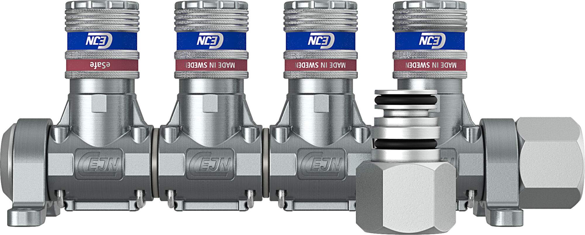 Druckluftverteiler Multi-Link, eSafe Serie 310, 4 Auslässe, G 1/2", 5,3 mm, Stahl - Cejn 199029104