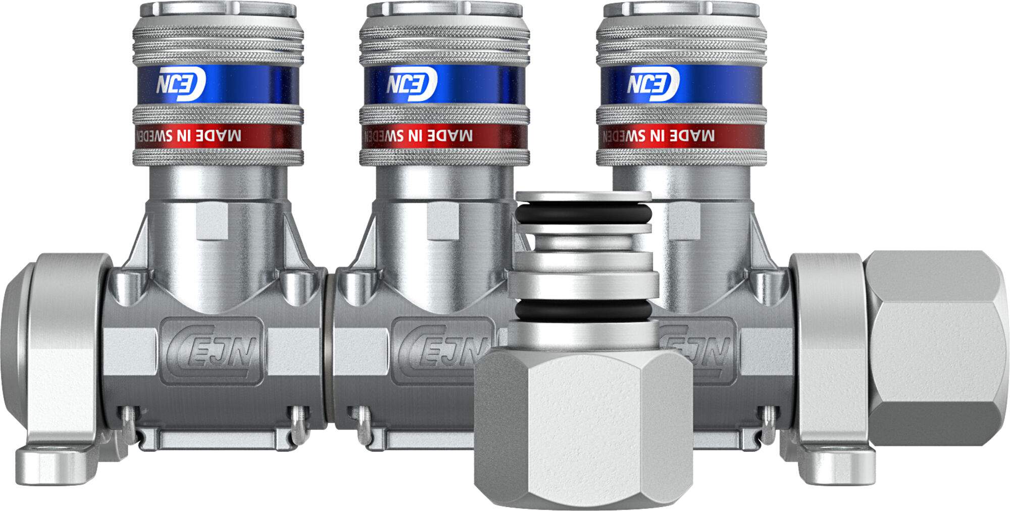 Druckluftverteiler Multi-Link, eSafe Serie 315, 3 Auslässe, G 1/2", 7,5 mm, Stahl - Cejn 199029153