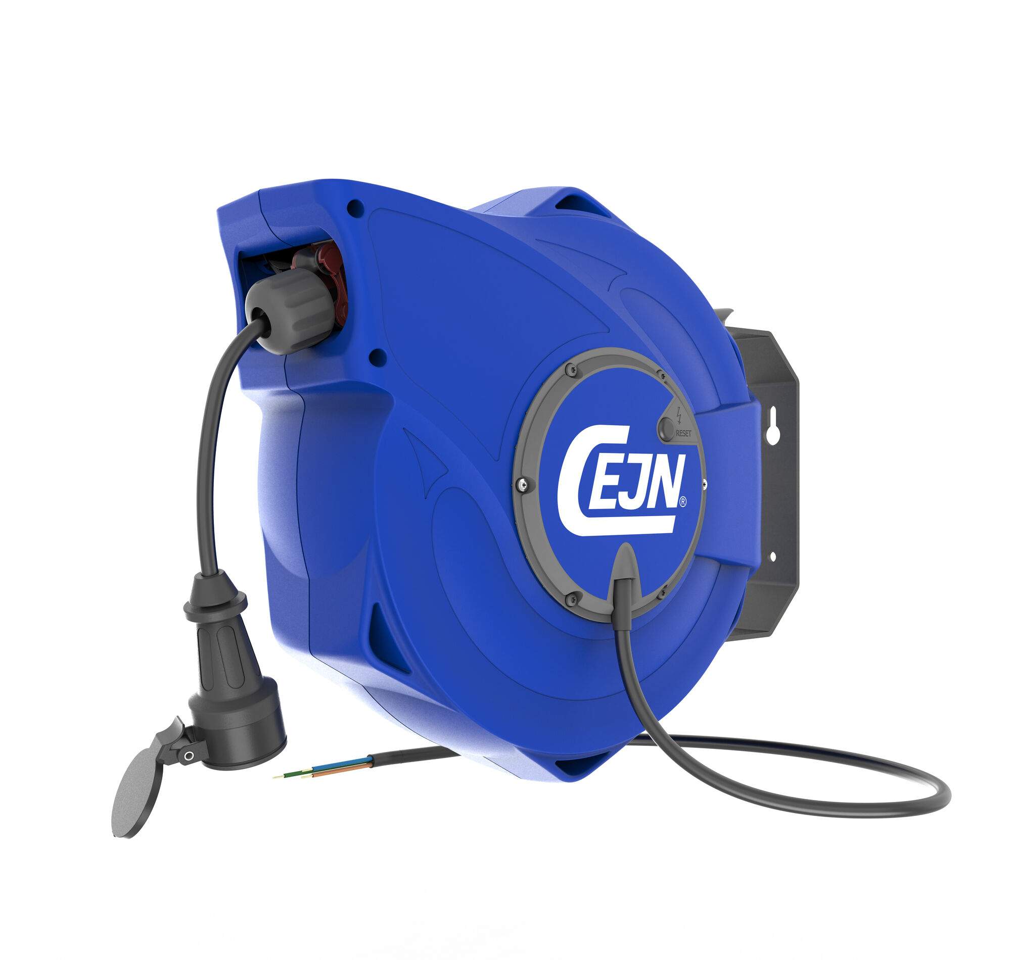 Cable reel, SafetyReel medium, closed, IP55 CH socket, 17 m, 3 x 1.5, 240 Volt, 10 Amp, IP44 - Cejn 199112311