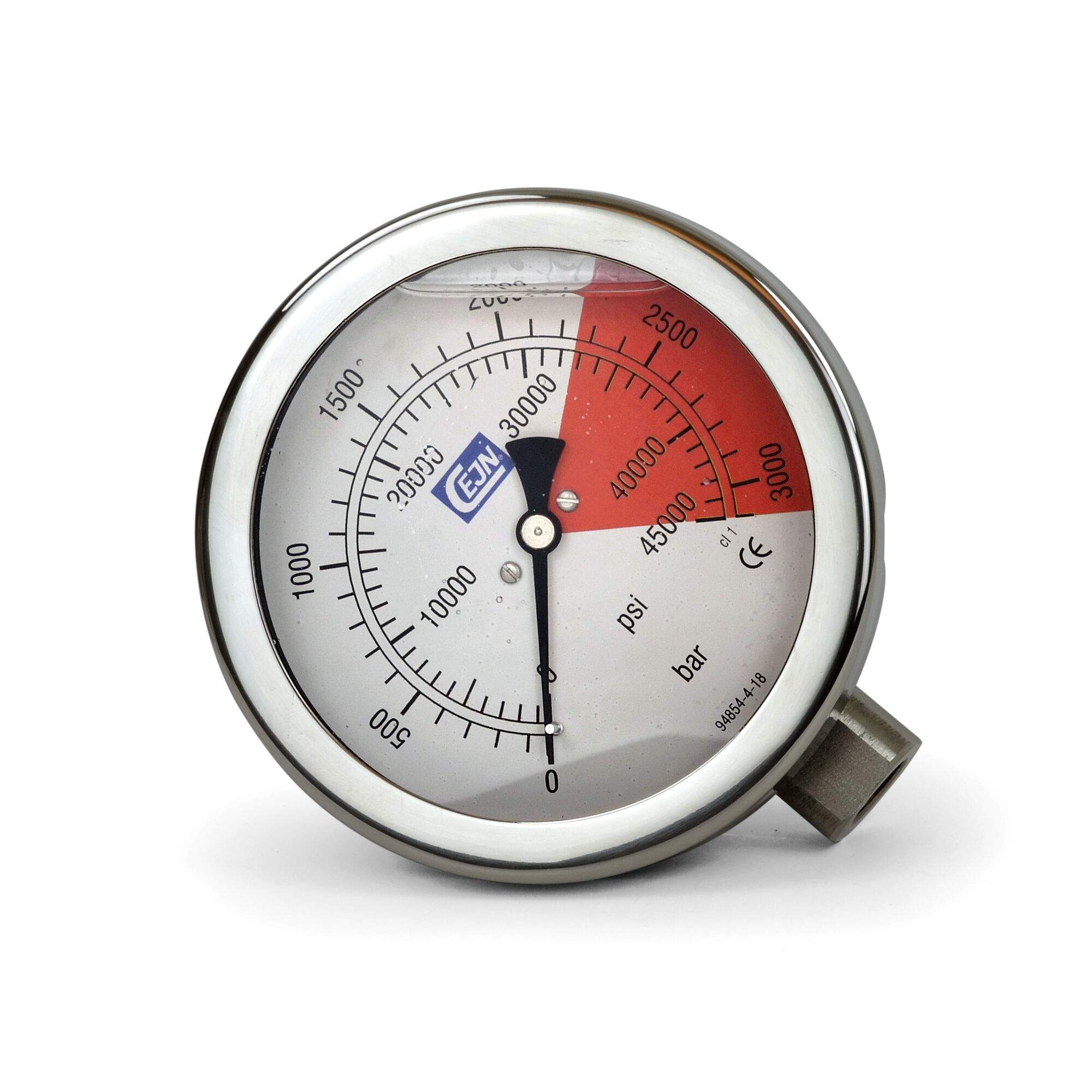 Pressure gauge Ø 100 mm, glycerine filled, UNF 9/16"-18, scale 3000, stainless steel - Cejn 199403373