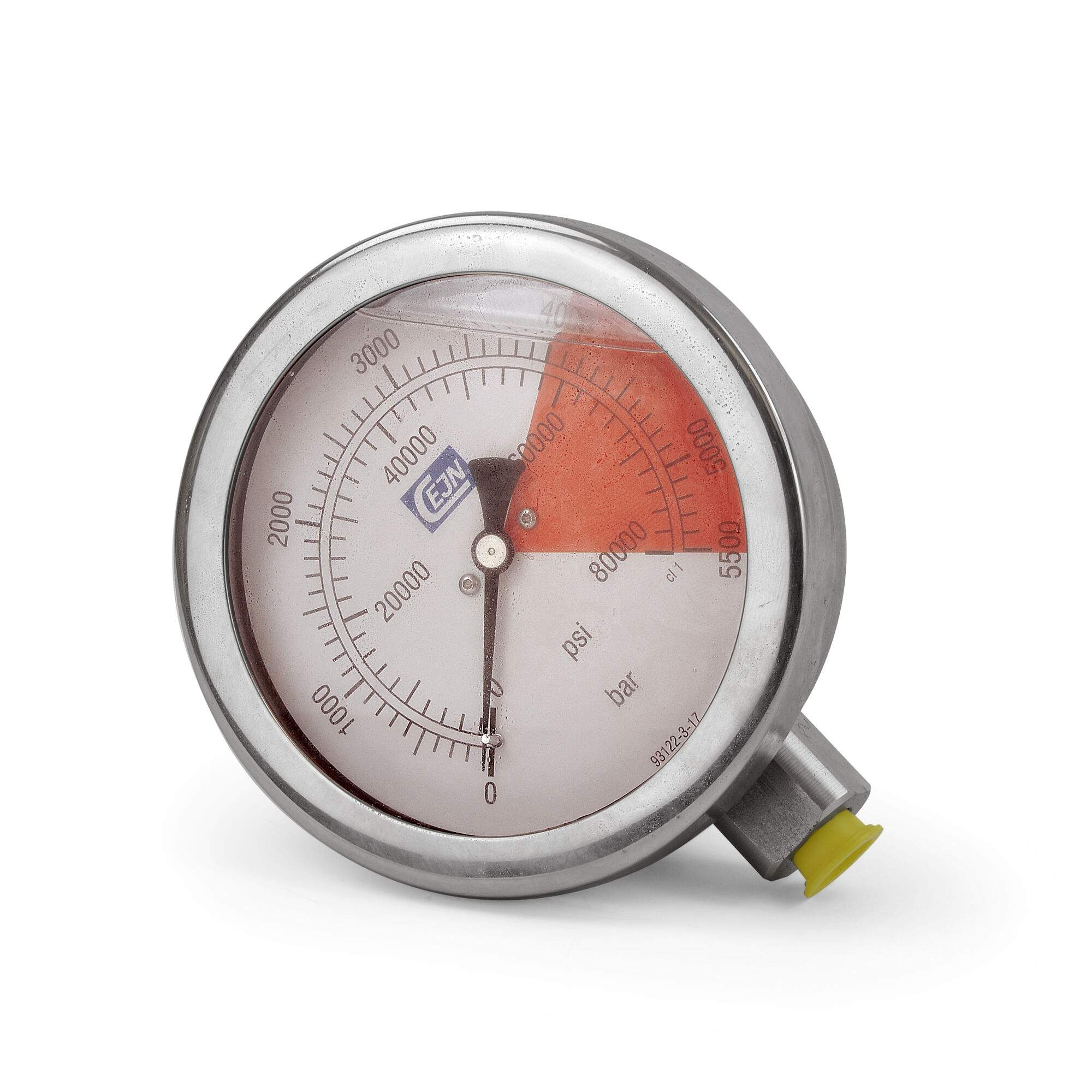 Manometer Ø 100 mm, glyceringefüllt, UNF 9/16"-18, Skala 5000, Edelstahl - Cejn 199403375