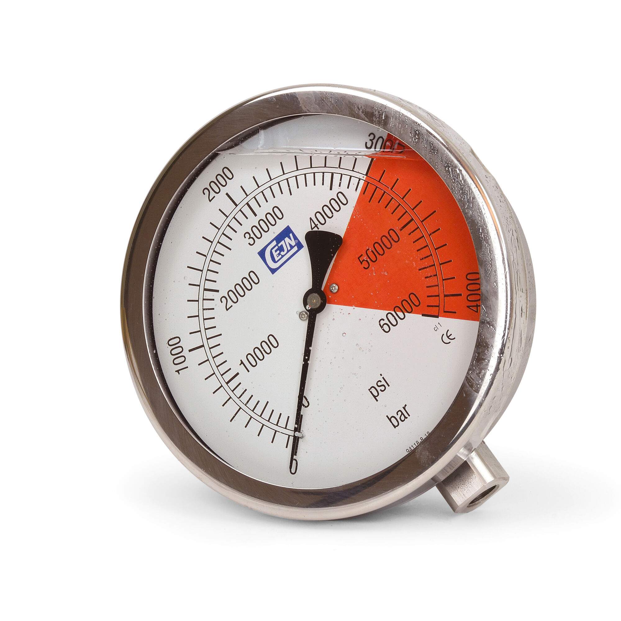 Pressure gauge Ø 150 mm, glycerine filled, UNF 9/16"-18, scale 4000, stainless steel - Cejn 199404174