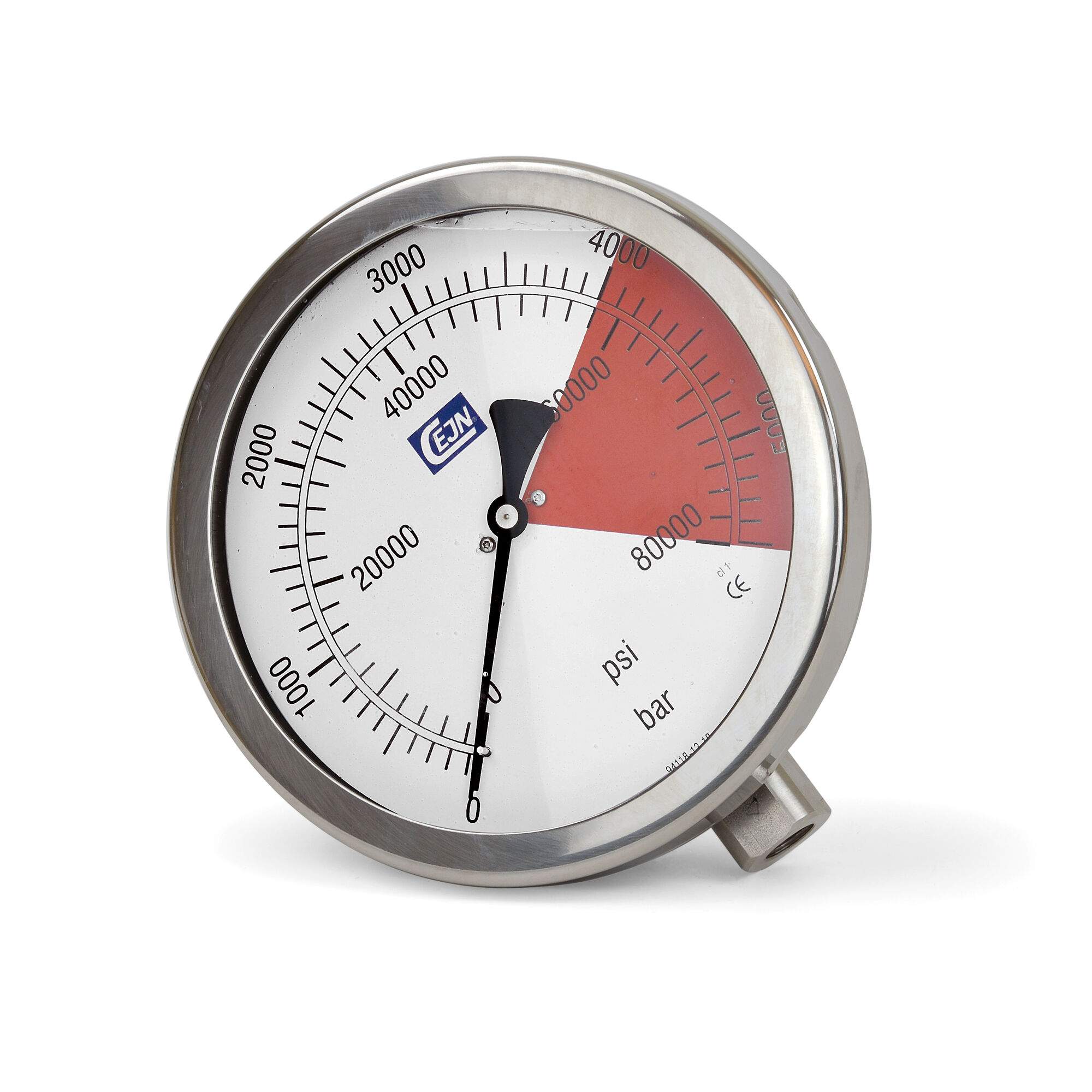 Pressure gauge Ø 150 mm, glycerine filled, UNF 9/16"-18, scale 5000, stainless steel - Cejn 199404375